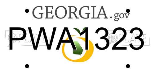 PWA1323 Georgia License Plate