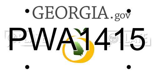 PWA1415 Georgia License Plate
