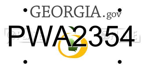 PWA2354 Georgia License Plate