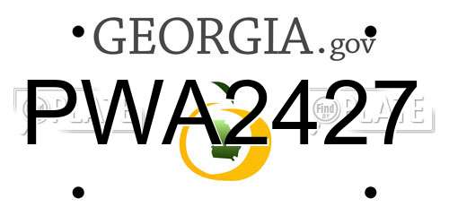 PWA2427 Georgia License Plate