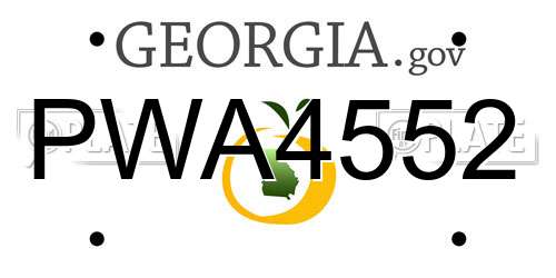 PWA4552 Georgia License Plate