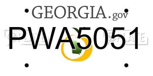 PWA5051 Georgia License Plate