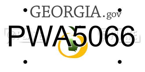 PWA5066 Georgia License Plate