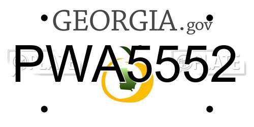 PWA5552 Georgia License Plate