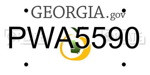 PWA5590 Georgia License Plate