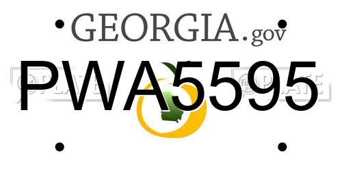 PWA5595 Georgia License Plate