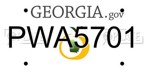 PWA5701 Georgia License Plate