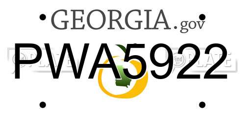 PWA5922 Georgia License Plate