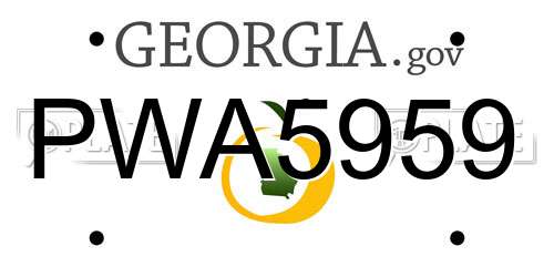 PWA5959 Georgia License Plate