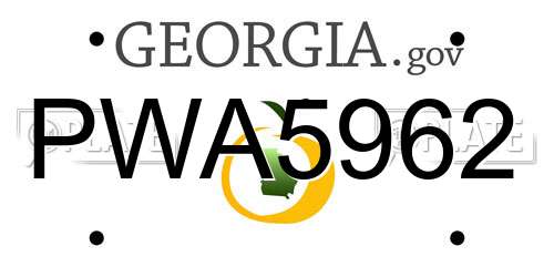 PWA5962 Georgia License Plate