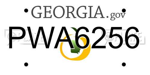 PWA6256 Georgia License Plate