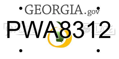 PWA8312 Georgia License Plate