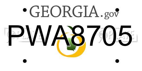 PWA8705 Georgia License Plate