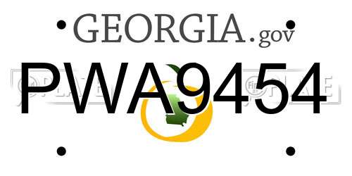 PWA9454 Georgia License Plate