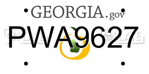 PWA9627 Georgia License Plate