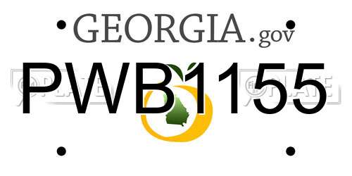 PWB1155 Georgia License Plate