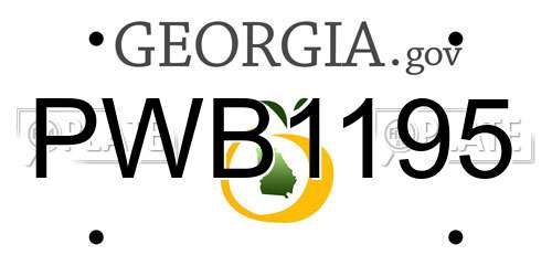 PWB1195 Georgia License Plate