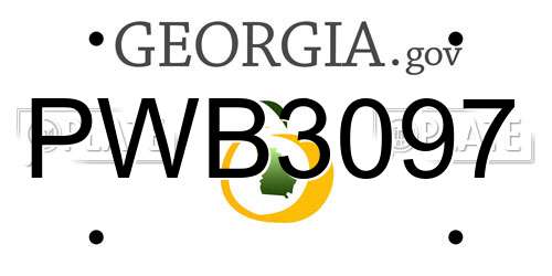 PWB3097 Georgia License Plate