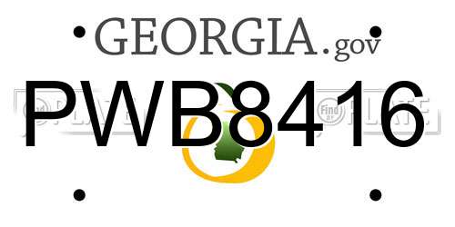 PWB8416 Georgia License Plate