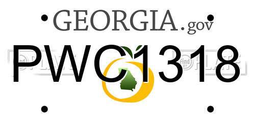 PWC1318 Georgia License Plate