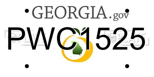 PWC1525 Georgia License Plate