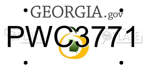 PWC3771 Georgia License Plate