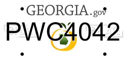 PWC4042 Georgia License Plate