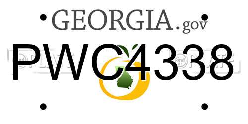 PWC4338 Georgia License Plate
