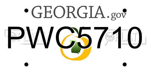 PWC5710 Georgia License Plate