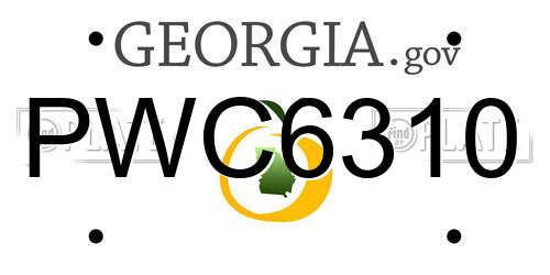 PWC6310 Georgia License Plate