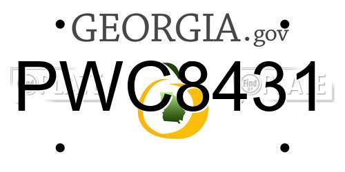 PWC8431 Georgia License Plate