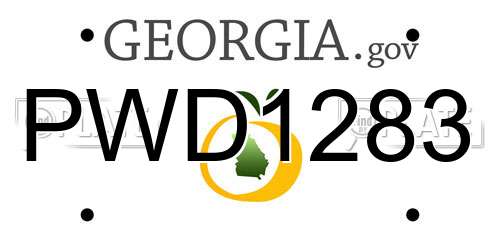 PWD1283 Georgia License Plate