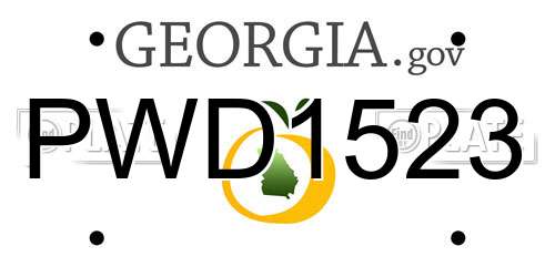 PWD1523 Georgia License Plate