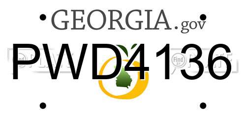 PWD4136 Georgia License Plate