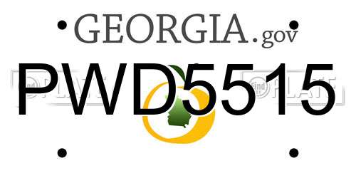 PWD5515 Georgia License Plate