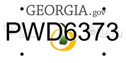 PWD6373 Georgia License Plate