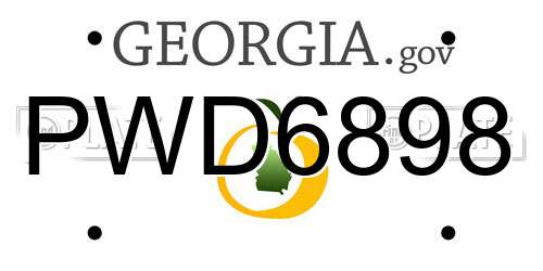 PWD6898 Georgia License Plate