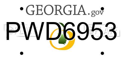 PWD6953 Georgia License Plate