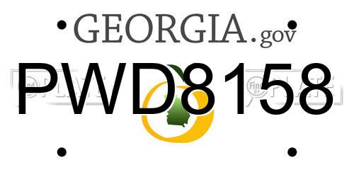 PWD8158 Georgia License Plate