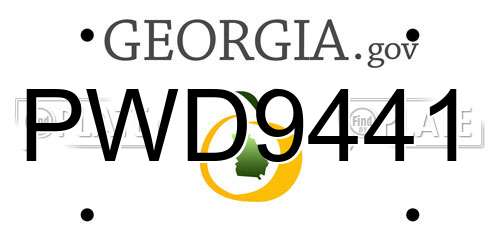 PWD9441 Georgia License Plate