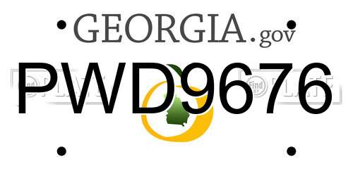 PWD9676 Georgia License Plate