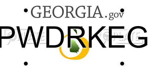 PWDRKEG Georgia License Plate