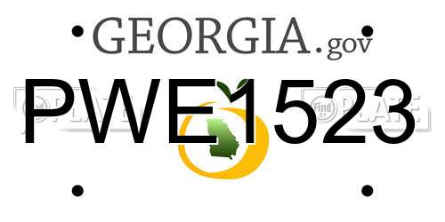 PWE1523 Georgia License Plate