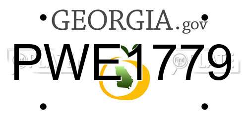 PWE1779 Georgia License Plate