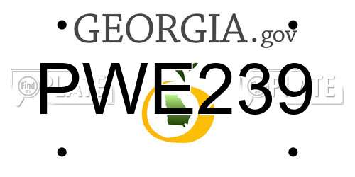 PWE239 Georgia License Plate