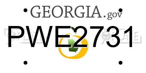 PWE2731 Georgia License Plate