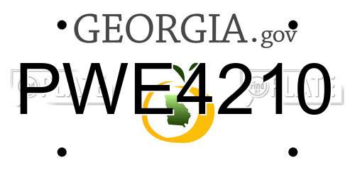 PWE4210 Georgia License Plate