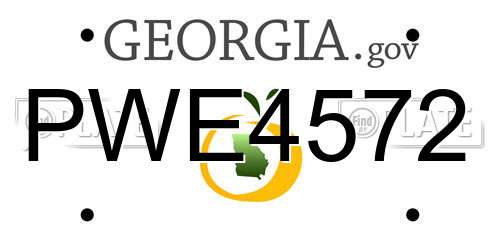 PWE4572 Georgia License Plate
