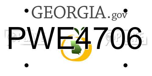 PWE4706 Georgia License Plate