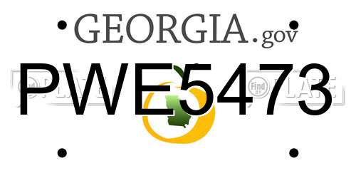 PWE5473 Georgia License Plate
